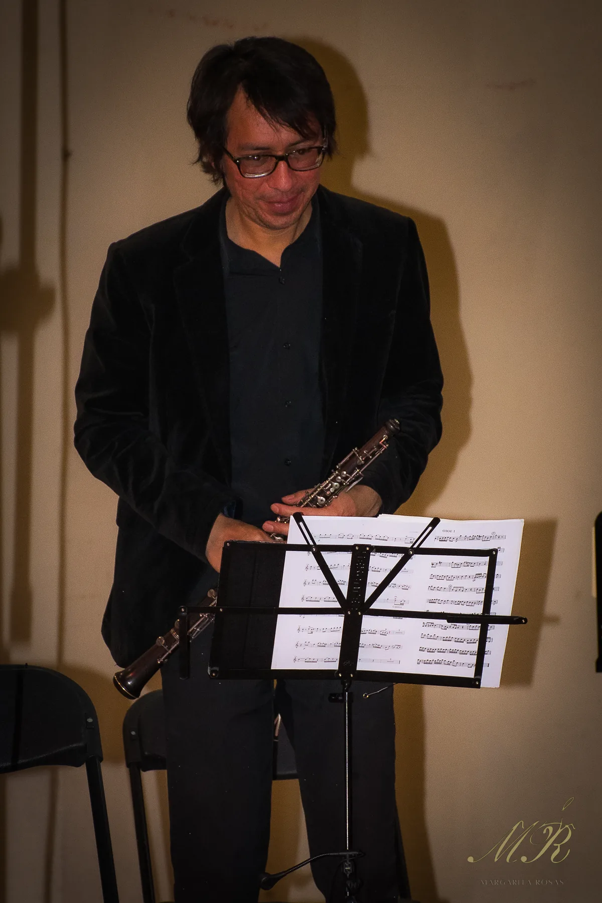 Oboe durante una interpretación