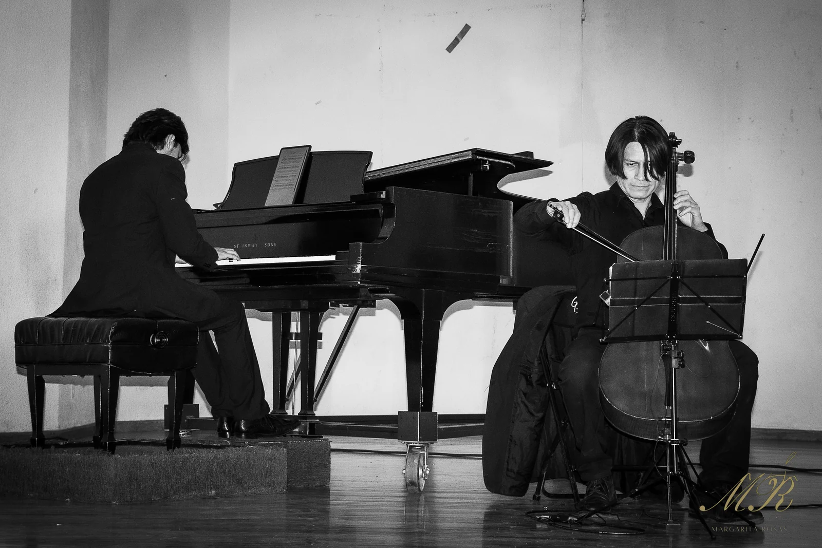 Piano y violonchelo durante una interpretación del Ensamble Euterpe